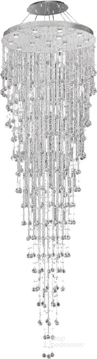 The appearance of Galaxy 36 Chrome 16 Light Chandelier With Clear Royal Cut Crystal Trim designed by Elegant Lighting in the modern / contemporary interior design. This chrome piece of furniture  was selected by 1StopBedrooms from Galaxy Collection to add a touch of cosiness and style into your home. Sku: V2006G36C/RC. Material: Steel. Product Type: Chandelier.