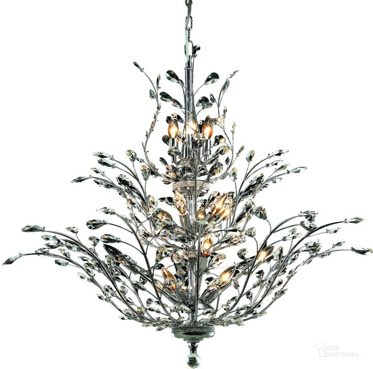 The appearance of Orchid 41 Chrome 18 Light Chandelier With Clear Royal Cut Crystal Trim designed by Elegant Lighting in the modern / contemporary interior design. This chrome piece of furniture  was selected by 1StopBedrooms from Orchid Collection to add a touch of cosiness and style into your home. Sku: V2011G41C/RC. Product Type: Chandelier. Material: Crystal.