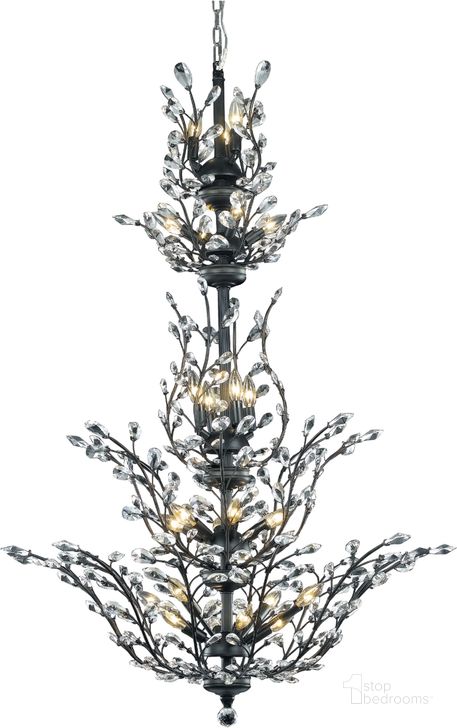 The appearance of Orchid 41 Dark Bronze 25 Light Chandelier With Clear Royal Cut Crystal Trim designed by Elegant Lighting in the modern / contemporary interior design. This gray piece of furniture  was selected by 1StopBedrooms from Orchid Collection to add a touch of cosiness and style into your home. Sku: V2011G54DB/RC. Product Type: Chandelier. Material: Crystal.