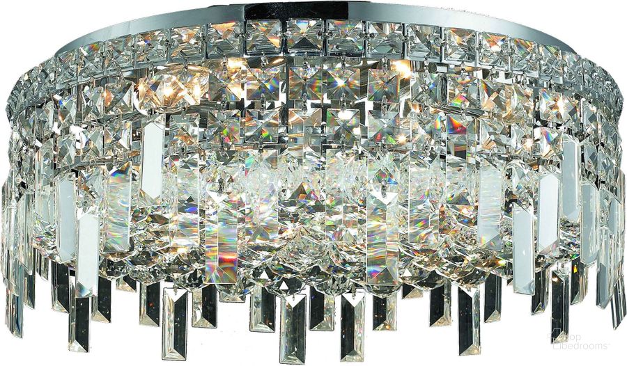 The appearance of V2031F20C/RC Maxime 20 Chrome 6 Light Flush Mount With Clear Royal Cut Crystal Trim designed by Elegant Lighting in the modern / contemporary interior design. This chrome piece of furniture  was selected by 1StopBedrooms from Maxime Collection to add a touch of cosiness and style into your home. Sku: V2031F20C/RC. Material: Steel. Product Type: Flush Mount.