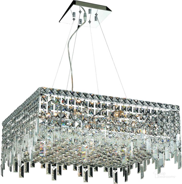 The appearance of V2033d24cRc Maxime 24 Chrome 12 Light Chandelier With Clear Royal Cut Crystal Trim designed by Elegant Lighting in the modern / contemporary interior design. This chrome piece of furniture  was selected by 1StopBedrooms from Maxime Collection to add a touch of cosiness and style into your home. Sku: V2033D24C/RC. Product Type: Chandelier. Material: Crystal.