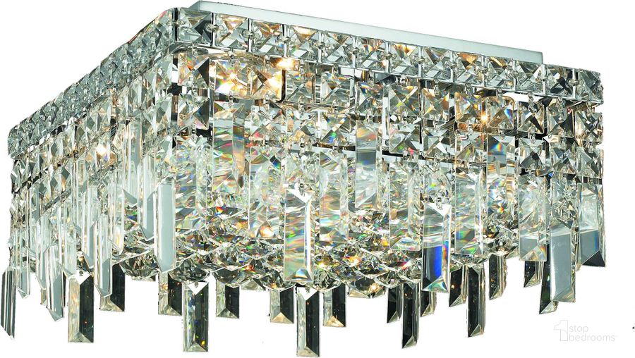 The appearance of V2033f12cRc Maxime 12 Chrome 4 Light Flush Mount With Clear Royal Cut Crystal Trim designed by Elegant Lighting in the modern / contemporary interior design. This chrome piece of furniture  was selected by 1StopBedrooms from Maxime Collection to add a touch of cosiness and style into your home. Sku: V2033F12C/RC. Material: Steel. Product Type: Flush Mount.