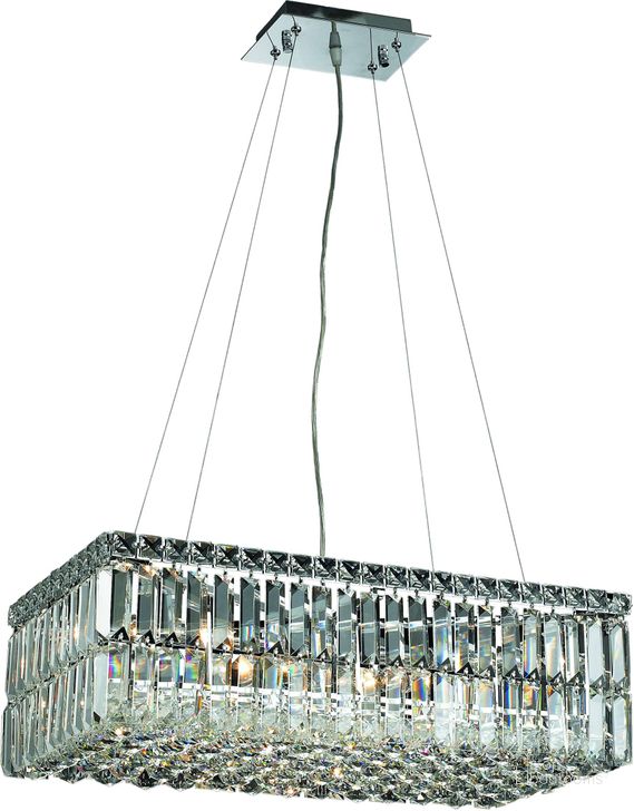 The appearance of V2034d24cRc Maxime 12 Chrome 6 Light Chandelier With Clear Royal Cut Crystal Trim designed by Elegant Lighting in the modern / contemporary interior design. This chrome piece of furniture  was selected by 1StopBedrooms from Maxime Collection to add a touch of cosiness and style into your home. Sku: V2034D24C/RC. Product Type: Chandelier. Material: Crystal.