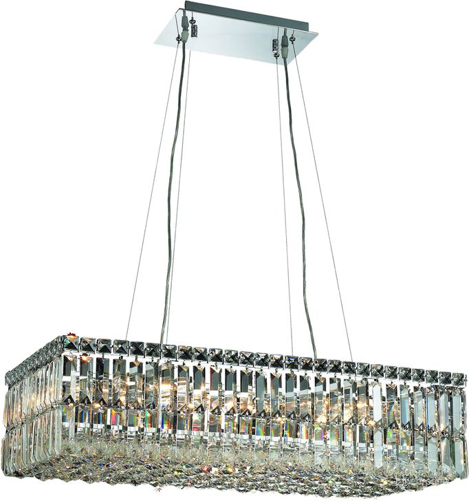 The appearance of V2034d28cRc Maxime 14 Chrome 16 Light Chandelier With Clear Royal Cut Crystal Trim designed by Elegant Lighting in the modern / contemporary interior design. This chrome piece of furniture  was selected by 1StopBedrooms from Maxime Collection to add a touch of cosiness and style into your home. Sku: V2034D28C/RC. Product Type: Chandelier. Material: Crystal.