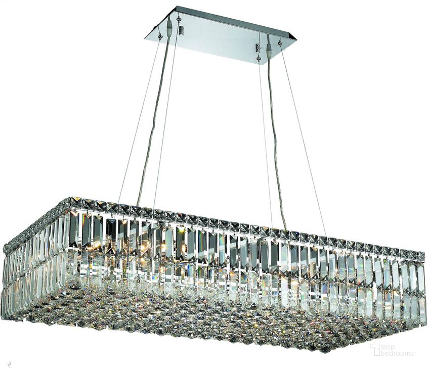 The appearance of V2034d36cRc Maxime 18 Chrome 16 Light Chandelier With Clear Royal Cut Crystal Trim designed by Elegant Lighting in the modern / contemporary interior design. This chrome piece of furniture  was selected by 1StopBedrooms from Maxime Collection to add a touch of cosiness and style into your home. Sku: V2034D36C/RC. Product Type: Chandelier. Material: Crystal.