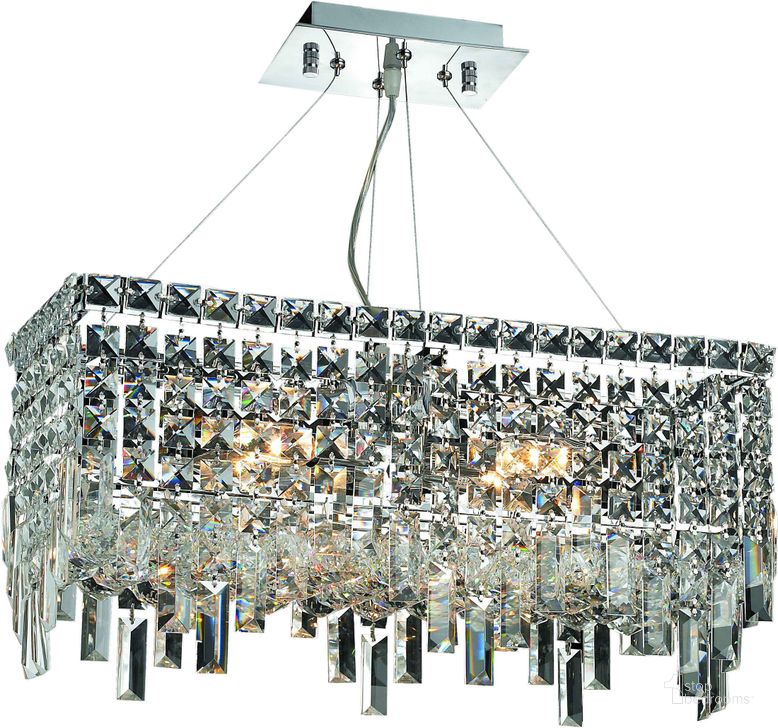 The appearance of V2035d20cRc Maxime 10 Chrome 4 Light Chandelier With Clear Royal Cut Crystal Trim designed by Elegant Lighting in the modern / contemporary interior design. This chrome piece of furniture  was selected by 1StopBedrooms from Maxime Collection to add a touch of cosiness and style into your home. Sku: V2035D20C/RC. Product Type: Chandelier. Material: Crystal.
