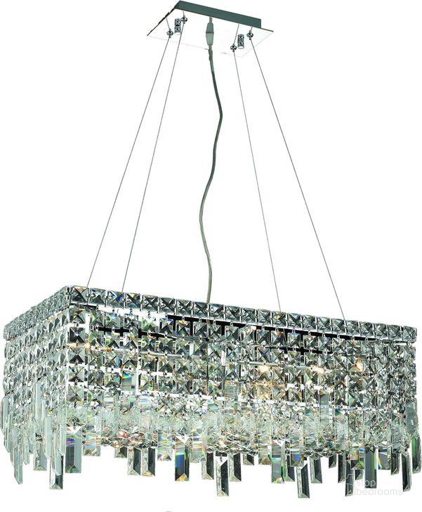 The appearance of V2035d24cRc Maxime 12 Chrome 6 Light Chandelier With Clear Royal Cut Crystal Trim designed by Elegant Lighting in the modern / contemporary interior design. This chrome piece of furniture  was selected by 1StopBedrooms from Maxime Collection to add a touch of cosiness and style into your home. Sku: V2035D24C/RC. Product Type: Chandelier. Material: Crystal.