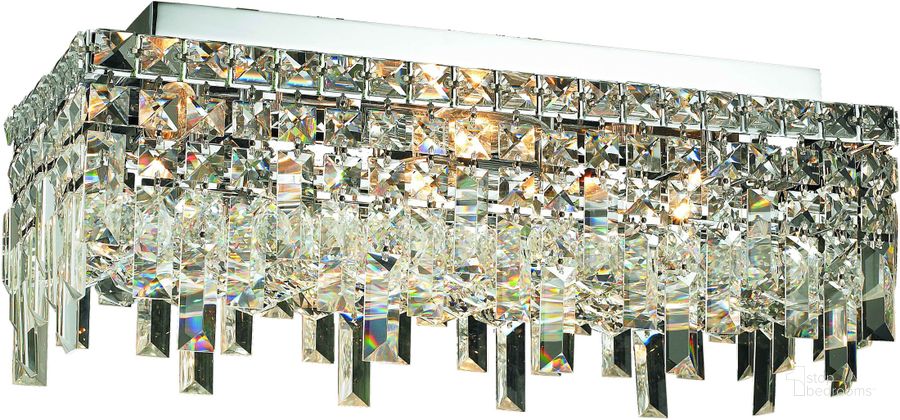 The appearance of V2035f20cRc Maxime 10 Chrome 4 Light Flush Mount With Clear Royal Cut Crystal Trim designed by Elegant Lighting in the modern / contemporary interior design. This chrome piece of furniture  was selected by 1StopBedrooms from Maxime Collection to add a touch of cosiness and style into your home. Sku: V2035F20C/RC. Material: Steel. Product Type: Flush Mount.