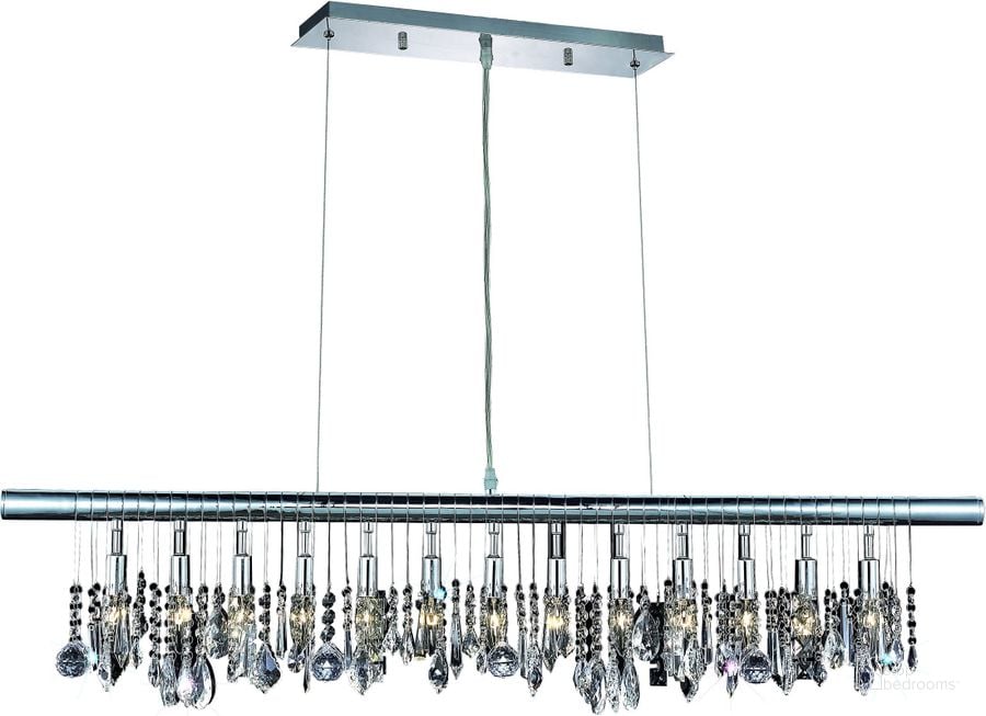 The appearance of Chorus Line 48 Chrome 13 Light Chandelier With Clear Royal Cut Crystal Trim designed by Elegant Lighting in the modern / contemporary interior design. This chrome piece of furniture  was selected by 1StopBedrooms from Chorus Line Collection to add a touch of cosiness and style into your home. Sku: V3100D48C/RC. Product Type: Chandelier. Material: Crystal.