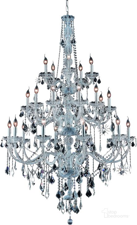 The appearance of V7825g43cRc Verona 43 Chrome 25 Light Chandelier With Clear Royal Cut Crystal Trim designed by Elegant Lighting in the modern / contemporary interior design. This clear piece of furniture  was selected by 1StopBedrooms from Verona Collection to add a touch of cosiness and style into your home. Sku: V7825G43C/RC. Material: Glass. Product Type: Chandelier.