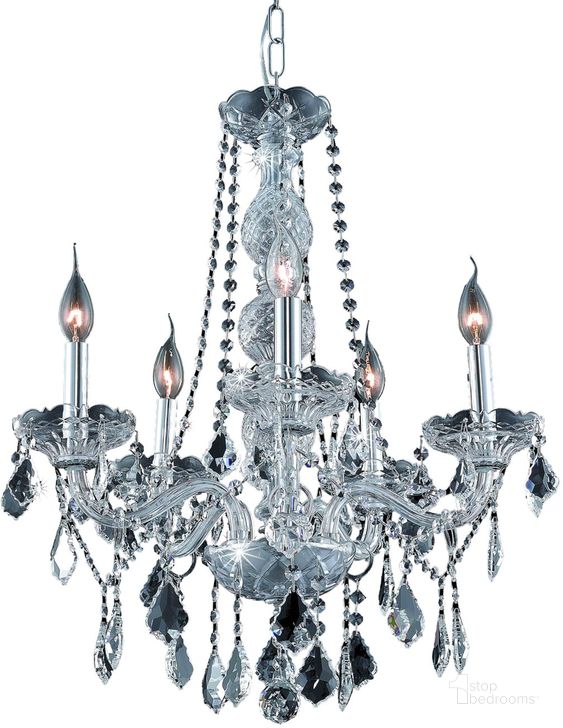 The appearance of V7855d21cRc Verona 21 Chrome 5 Light Chandelier With Clear Royal Cut Crystal Trim designed by Elegant Lighting in the modern / contemporary interior design. This chrome piece of furniture  was selected by 1StopBedrooms from Verona Collection to add a touch of cosiness and style into your home. Sku: V7855D21C/RC. Material: Glass. Product Type: Chandelier.