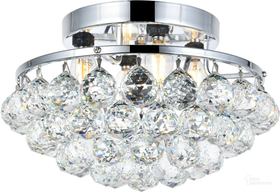 The appearance of V9805f14cRc Corona 14 Chrome 4 Light Flush Mount With Clear Royal Cut Crystal Trim designed by Elegant Lighting in the modern / contemporary interior design. This chrome piece of furniture  was selected by 1StopBedrooms from Corona Collection to add a touch of cosiness and style into your home. Sku: V9805F14C/RC. Product Type: Flush Mount. Material: Crystal.