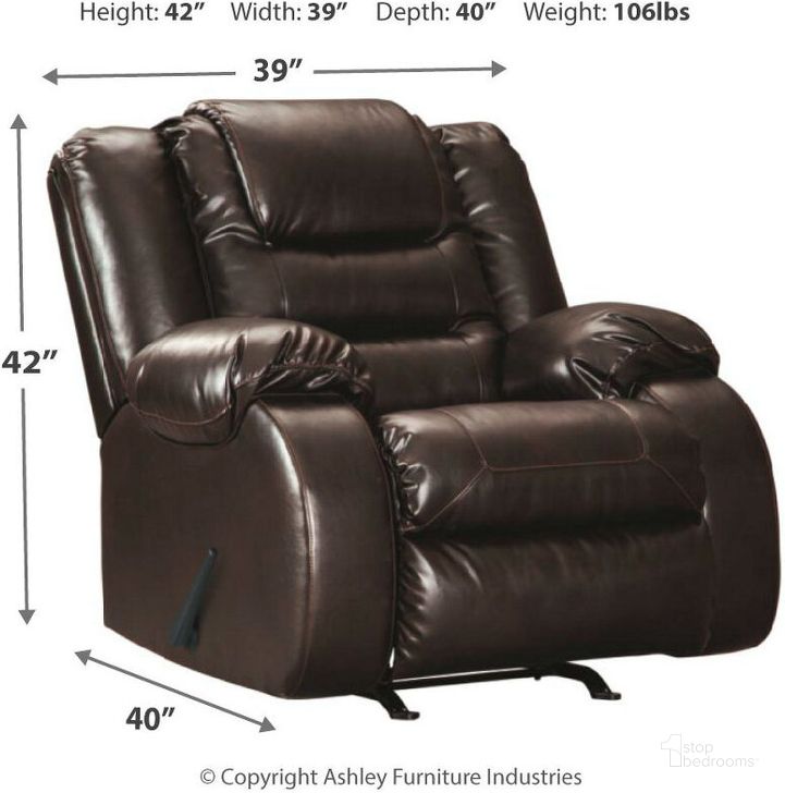 Vacherie Rocker Recliner In Chocolate by Ashley Furniture 1StopBedrooms