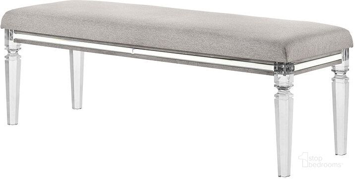 The appearance of Vail Bench designed by Crown Mark in the transitional interior design. This light grey piece of furniture  was selected by 1StopBedrooms from Vail Collection to add a touch of cosiness and style into your home. Sku: B7200-94. Product Type: Bedroom Bench. Image1