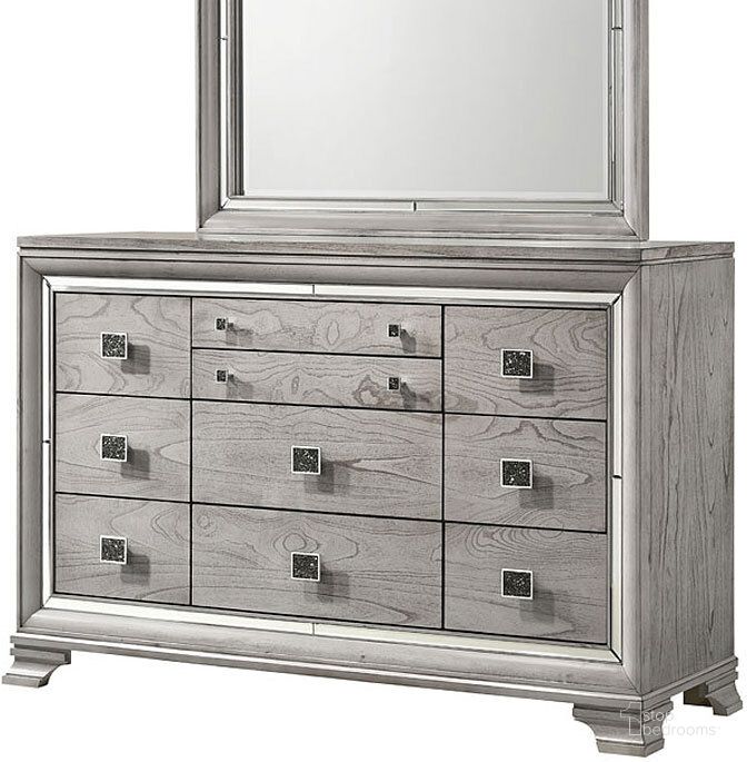 The appearance of Vail Dresser designed by Crown Mark in the transitional interior design. This light grey piece of furniture  was selected by 1StopBedrooms from Vail Collection to add a touch of cosiness and style into your home. Sku: B7200-1. Product Type: Dresser. Image1
