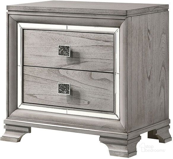 The appearance of Vail Nightstand designed by Crown Mark in the transitional interior design. This light grey piece of furniture  was selected by 1StopBedrooms from Vail Collection to add a touch of cosiness and style into your home. Sku: B7200-2. Product Type: Nightstand. Image1