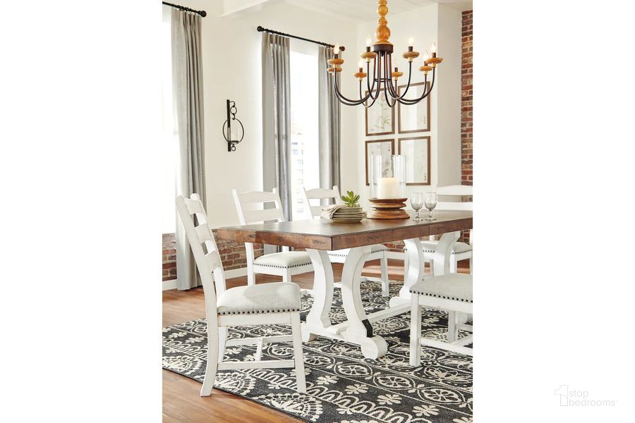 Valebeck White and Brown Rectangular Dining Room Table by Ashley