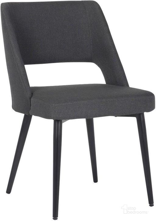 The appearance of Valencia Mid-Century Modern Chair In Black Steel And Charcoal Fabric designed by Lumisource in the transitional interior design. This black piece of furniture  was selected by 1StopBedrooms from Valencia Collection to add a touch of cosiness and style into your home. Sku: CH-VALENCIA BKCHAR. Material: Polyester. Product Type: Chair. Image1