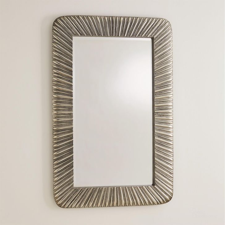 The appearance of Valencia Mirror In Antique Nickel designed by Global Views in the modern / contemporary interior design. This nickel piece of furniture  was selected by 1StopBedrooms from Valencia Collection to add a touch of cosiness and style into your home. Sku: 7.91284. Material: Metal. Product Type: Accent Mirror. Image1