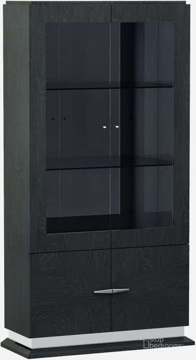 The appearance of Valentina Grey Vitrine designed by J&M in the modern / contemporary interior design. This gray piece of furniture  was selected by 1StopBedrooms from Valentina Collection to add a touch of cosiness and style into your home. Sku: 18452-V. Product Type: Curio Cabinet. Image1