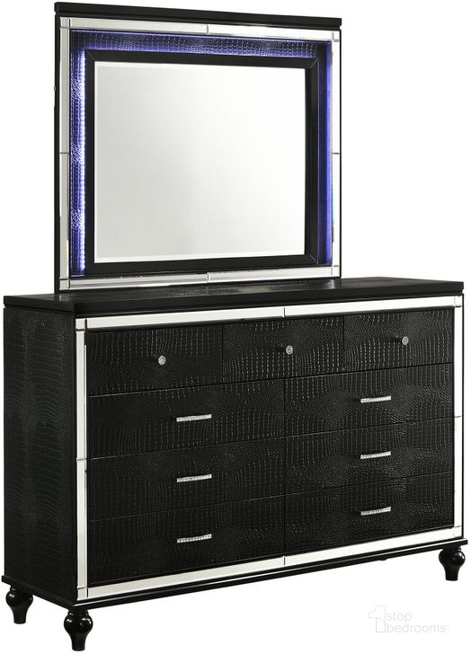 The appearance of Valentino Black Dresser designed by New Classic in the transitional interior design. This black piece of furniture  was selected by 1StopBedrooms from Valentino Collection to add a touch of cosiness and style into your home. Sku: BA9698B-050. Material: Wood. Product Type: Dresser. Image1