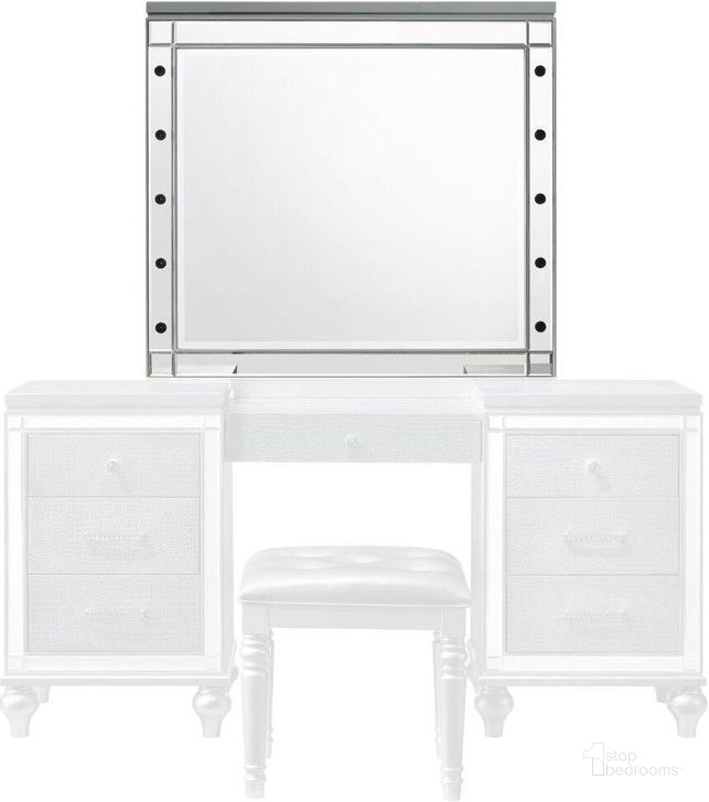 The appearance of Valentino Silver Vanity Mirror designed by New Classic in the transitional interior design. This silver piece of furniture  was selected by 1StopBedrooms from Valentino Collection to add a touch of cosiness and style into your home. Sku: BA9698S-091. Product Type: Vanity Mirror.