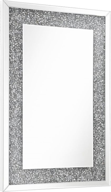 The appearance of Valerie Crystal Inlay Rectangle Wall Mirror designed by Coaster in the transitional interior design. This mirror piece of furniture  was selected by 1StopBedrooms from Valerie Collection to add a touch of cosiness and style into your home. Sku: 961635. Material: MDF. Product Type: Wall Mirror. Image1