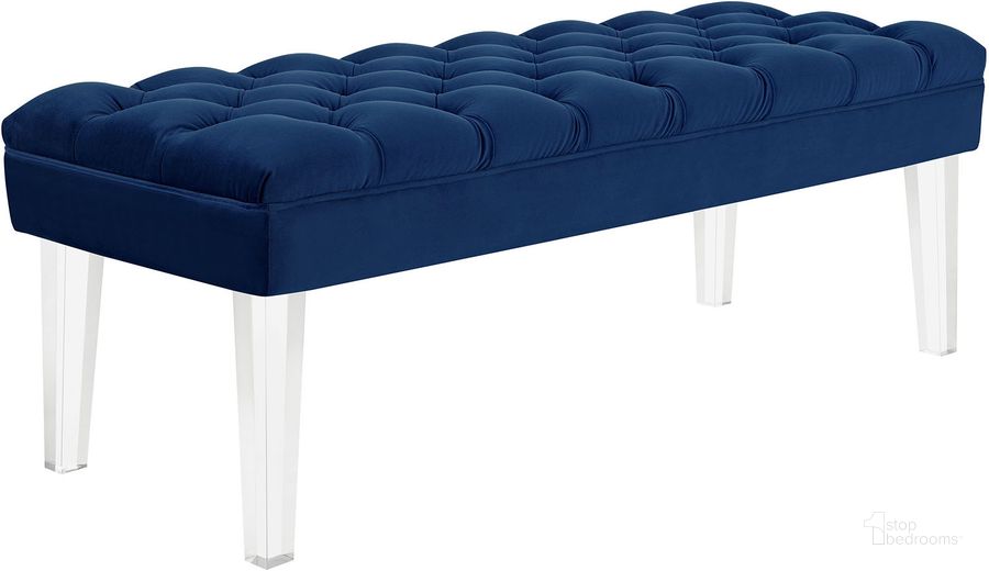 The appearance of Valet Navy Performance Velvet Bench designed by Modway in the modern / contemporary interior design. This navy piece of furniture  was selected by 1StopBedrooms from Valet Collection to add a touch of cosiness and style into your home. Sku: EEI-2460-NAV. Product Type: Bench. Material: Foam. Image1