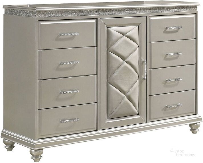 The appearance of Valiant Dresser designed by Crown Mark in the transitional interior design. This champagne piece of furniture  was selected by 1StopBedrooms from Valiant Collection to add a touch of cosiness and style into your home. Sku: B4780-1. Product Type: Dresser. Image1