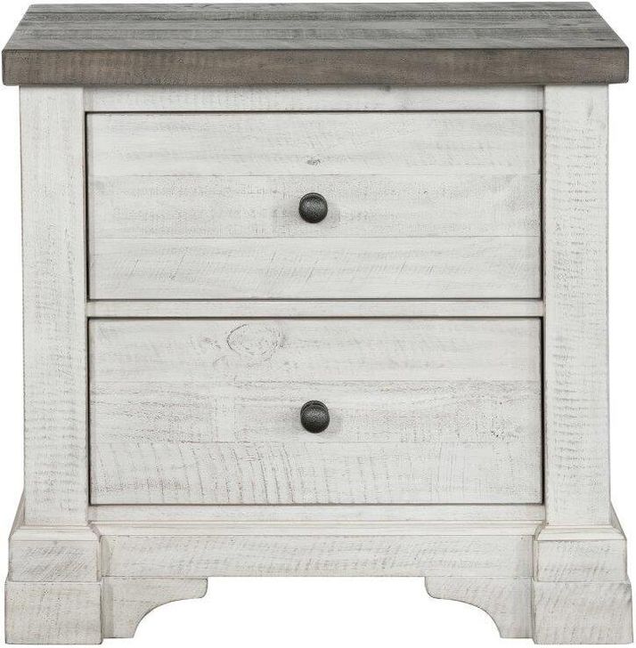 The appearance of Valley Ridge 2 Drawer Nightstand designed by Samuel Lawrence in the country / farmhouse interior design. This white piece of furniture  was selected by 1StopBedrooms from Valley Collection to add a touch of cosiness and style into your home. Sku: S786-050. Product Type: Nightstand. Material: Wood Veneer. Image1