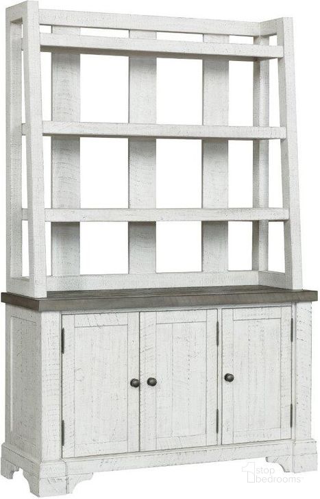 The appearance of Valley Ridge Credenza With Hutch designed by Pulaski in the country / farmhouse interior design. This white piece of furniture  was selected by 1StopBedrooms from Valley Collection to add a touch of cosiness and style into your home. Sku: S786-142A;S786-142B. Product Type: Credenza. Material: Wood Veneer. Image1
