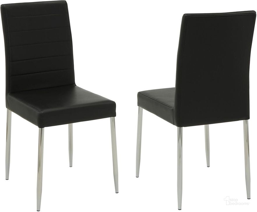 The appearance of Vance Black Upholstered Side Chair Set of 4 designed by Coaster in the modern / contemporary interior design. This black piece of furniture  was selected by 1StopBedrooms from Vance Collection to add a touch of cosiness and style into your home. Sku: 120767BLK. Product Type: Side Chair. Material: Vinyl. Image1