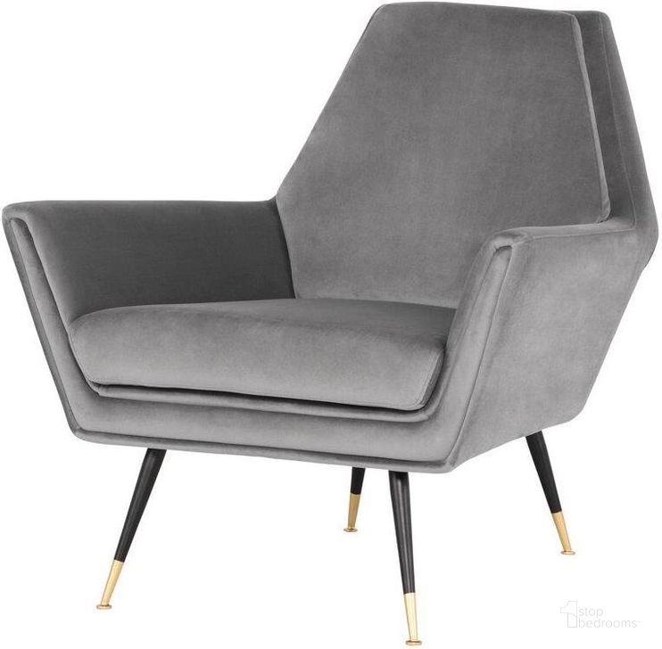 The appearance of Vanessa Smoke Grey Occasional Chair designed by Nuevo in the modern / contemporary interior design. This gray piece of furniture  was selected by 1StopBedrooms from Vanessa Collection to add a touch of cosiness and style into your home. Sku: HGSC320. Material: Metal. Product Type: Accent Chair. Image1