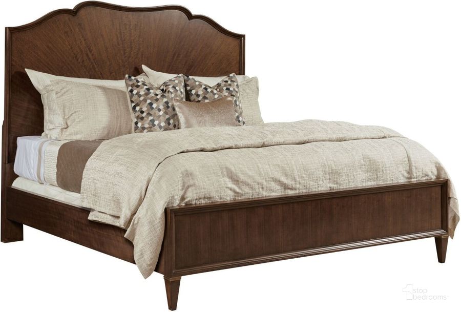 The appearance of Vantage Warm Brown Carlisle King Panel Bed designed by American Drew in the transitional interior design. This brown piece of furniture  was selected by 1StopBedrooms from Vantage Collection to add a touch of cosiness and style into your home. Sku: 929-316R. Bed Type: Panel Bed. Material: Wood. Product Type: Panel Bed. Bed Size: King. Image1