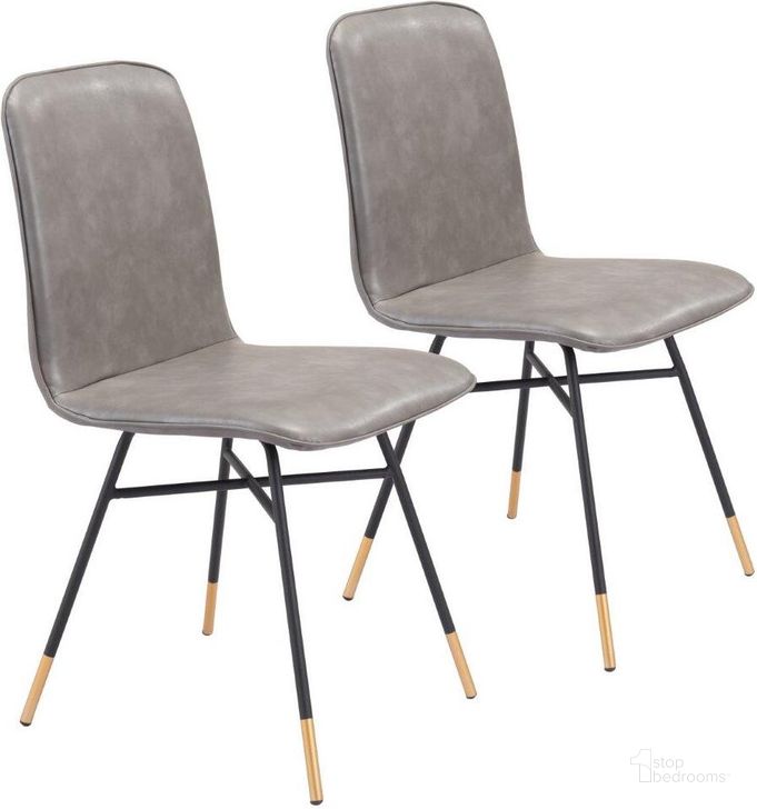 The appearance of Var Dining Chair Set of 2 Gray designed by Zuo Modern in the modern / contemporary interior design. This black and grey piece of furniture  was selected by 1StopBedrooms from Var Collection to add a touch of cosiness and style into your home. Sku: 101893. Material: Steel. Product Type: Dining Chair. Image1