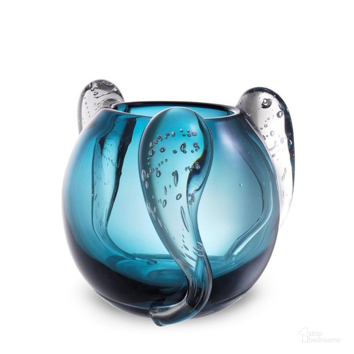 The appearance of Vase Sianluca S Blue designed by Eichholtz in the modern / contemporary interior design. This blue piece of furniture  was selected by 1StopBedrooms from Sianluca Collection to add a touch of cosiness and style into your home. Sku: 114693. Material: Glass. Product Type: Vase. Image1