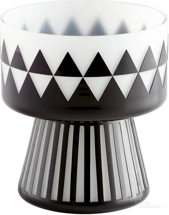 The appearance of Vector Black And White Small Vase designed by Cyan Design in the modern / contemporary interior design. This black and white piece of furniture  was selected by 1StopBedrooms from Vector Collection to add a touch of cosiness and style into your home. Sku: 11090. Material: Glass. Product Type: Vase.