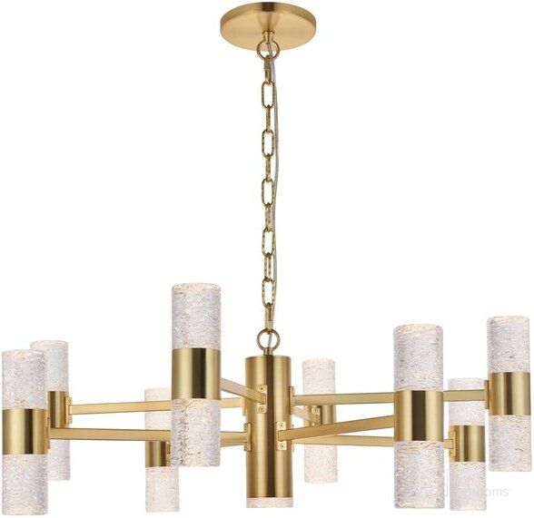 The appearance of Vega 17 Light Gold Led Pendant designed by Elegant Lighting in the transitional interior design. This gold piece of furniture  was selected by 1StopBedrooms from Vega Collection to add a touch of cosiness and style into your home. Sku: 5200D32G. Material: Metal. Product Type: Pendant Lighting. Image1