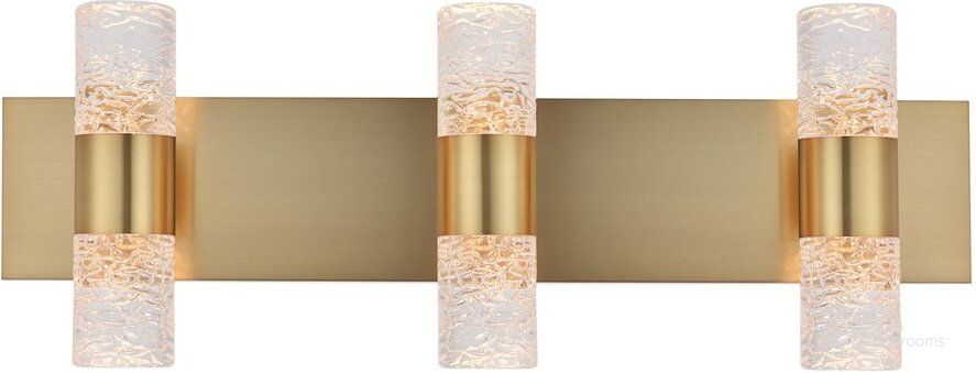 The appearance of Vega 6 Light Gold Led Wall Sconce designed by Elegant Lighting in the transitional interior design. This gold piece of furniture  was selected by 1StopBedrooms from Vega Collection to add a touch of cosiness and style into your home. Sku: 5200W24G. Material: Metal. Product Type: Wall Sconce. Image1