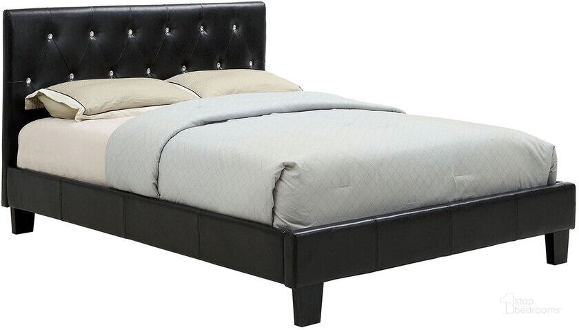 The appearance of Velen Queen Bed In Black designed by Furniture of America in the modern / contemporary interior design. This black piece of furniture  was selected by 1StopBedrooms from Velen Collection to add a touch of cosiness and style into your home. Sku: CM7949BK-Q-HB-VN;CM7949BK-Q-FBR-VN. Bed Type: Platform Bed. Material: Wood. Product Type: Platform Bed. Bed Size: Queen. Image1
