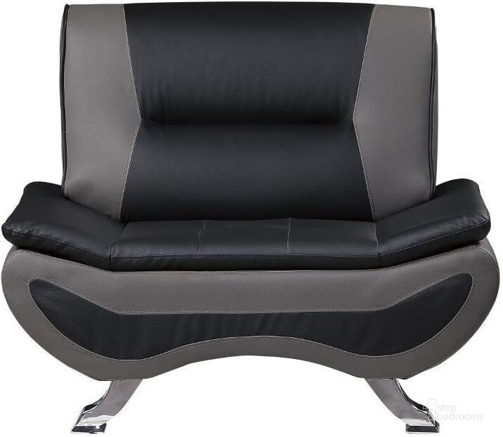The appearance of Veloce Black And Gray Chair designed by Homelegance in the modern / contemporary interior design. This black piece of furniture  was selected by 1StopBedrooms from Veloce Collection to add a touch of cosiness and style into your home. Sku: 8219BLK-1. Material: Faux Leather. Product Type: Living Room Chair. Image1