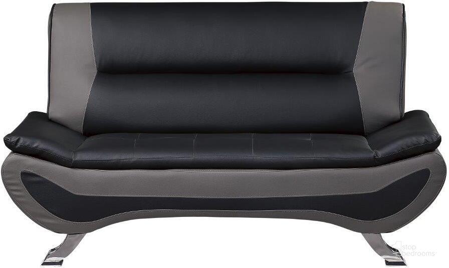 The appearance of Veloce Black And Gray Loveseat designed by Homelegance in the modern / contemporary interior design. This black piece of furniture  was selected by 1StopBedrooms from Veloce Collection to add a touch of cosiness and style into your home. Sku: 8219BLK-2. Material: Faux Leather. Product Type: Loveseat. Image1