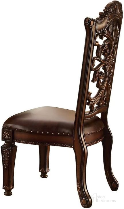 The appearance of Vendome Carved Back Side Chair (Cherry) (Set of 2) designed by ACME in the rustic / southwestern interior design. This cherry piece of furniture  was selected by 1StopBedrooms from Vendome Collection to add a touch of cosiness and style into your home. Sku: 60003. Material: Wood. Product Type: Side Chair. Image1