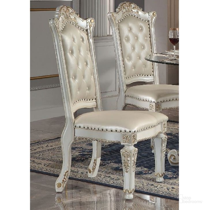 The appearance of Vendome Side Chair Set of 2 In Antique Pearl designed by ACME in the transitional interior design. This antique pearl piece of furniture  was selected by 1StopBedrooms from Vendome Collection to add a touch of cosiness and style into your home. Sku: DN01554. Material: Wood. Product Type: Side Chair.