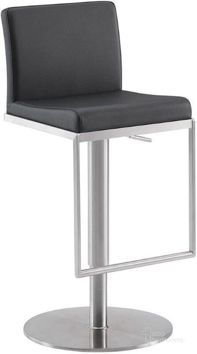 The appearance of Venetian Adjustable 360 Swivel Bar Stool In Black Pu Leather designed by Casabianca Home in the modern / contemporary interior design. This black piece of furniture  was selected by 1StopBedrooms from Venetian Collection to add a touch of cosiness and style into your home. Sku: CB-C102BL. Material: Leather. Product Type: Barstool. Image1