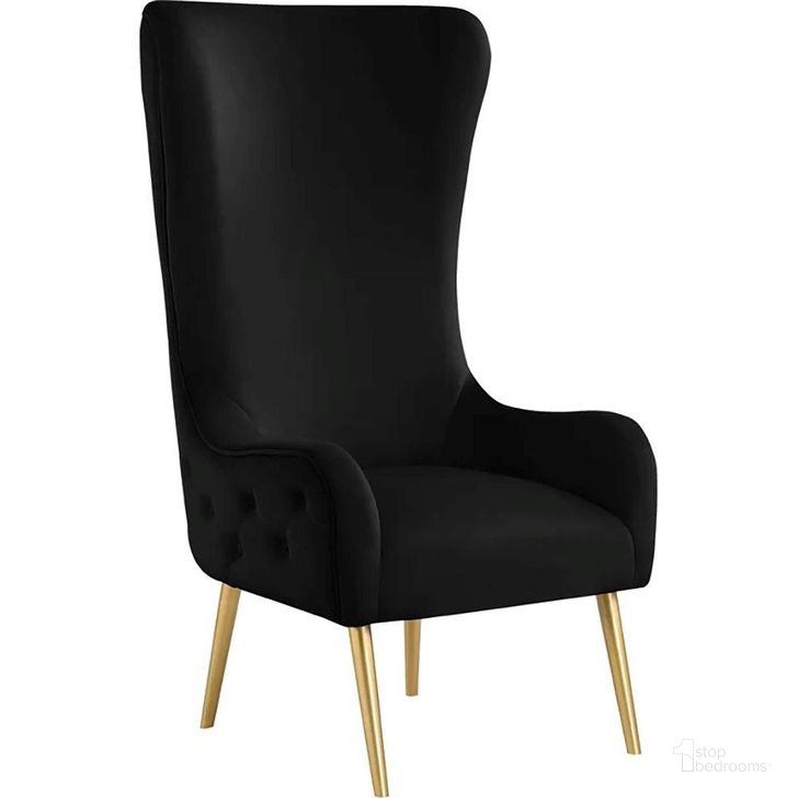 The appearance of Venetian Black Tufted Velvet High Back Arm Chair designed by Best Master Furniture in the modern / contemporary interior design. This black piece of furniture  was selected by 1StopBedrooms from Venetian Collection to add a touch of cosiness and style into your home. Sku: VT003B. Product Type: Arm Chair. Material: Velvet. Image1