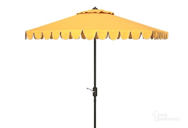 The appearance of Venice 11Ft Crank Umbrella in Yellow designed by Safavieh in the modern / contemporary interior design. This yellow piece of furniture  was selected by 1StopBedrooms from Venice Collection to add a touch of cosiness and style into your home. Sku: PAT8110D. Material: Metal. Product Type: Umbrella. Image1