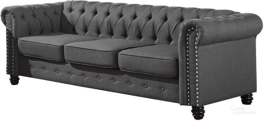 The appearance of Venice Fabric Upholstered Living Room Sofa In Klein Charcoal designed by Best Master Furniture in the transitional interior design. This charcoal piece of furniture  was selected by 1StopBedrooms from Venice Collection to add a touch of cosiness and style into your home. Sku: YS001CS. Material: Fabric. Product Type: Sofa. Image1