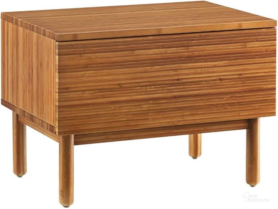 The appearance of Ventura Amber 1 Drawer Nightstand designed by Greenington in the transitional interior design. This amber piece of furniture  was selected by 1StopBedrooms from Ventura Collection to add a touch of cosiness and style into your home. Sku: GVA0004AM. Product Type: Nightstand. Material: Bamboo. Image1