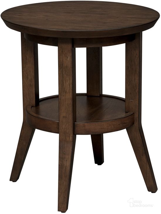The appearance of Ventura Blvd Round End Table designed by Liberty in the modern / contemporary interior design. This bronze spice piece of furniture  was selected by 1StopBedrooms from Ventura Blvd Collection to add a touch of cosiness and style into your home. Sku: 796-OT1021. Product Type: End Table. Material: Rubberwood. Image1